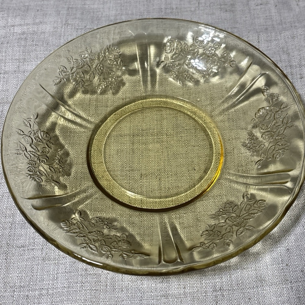 Sharon Amber Saucer 6" by Federal Glass Yellow Depression